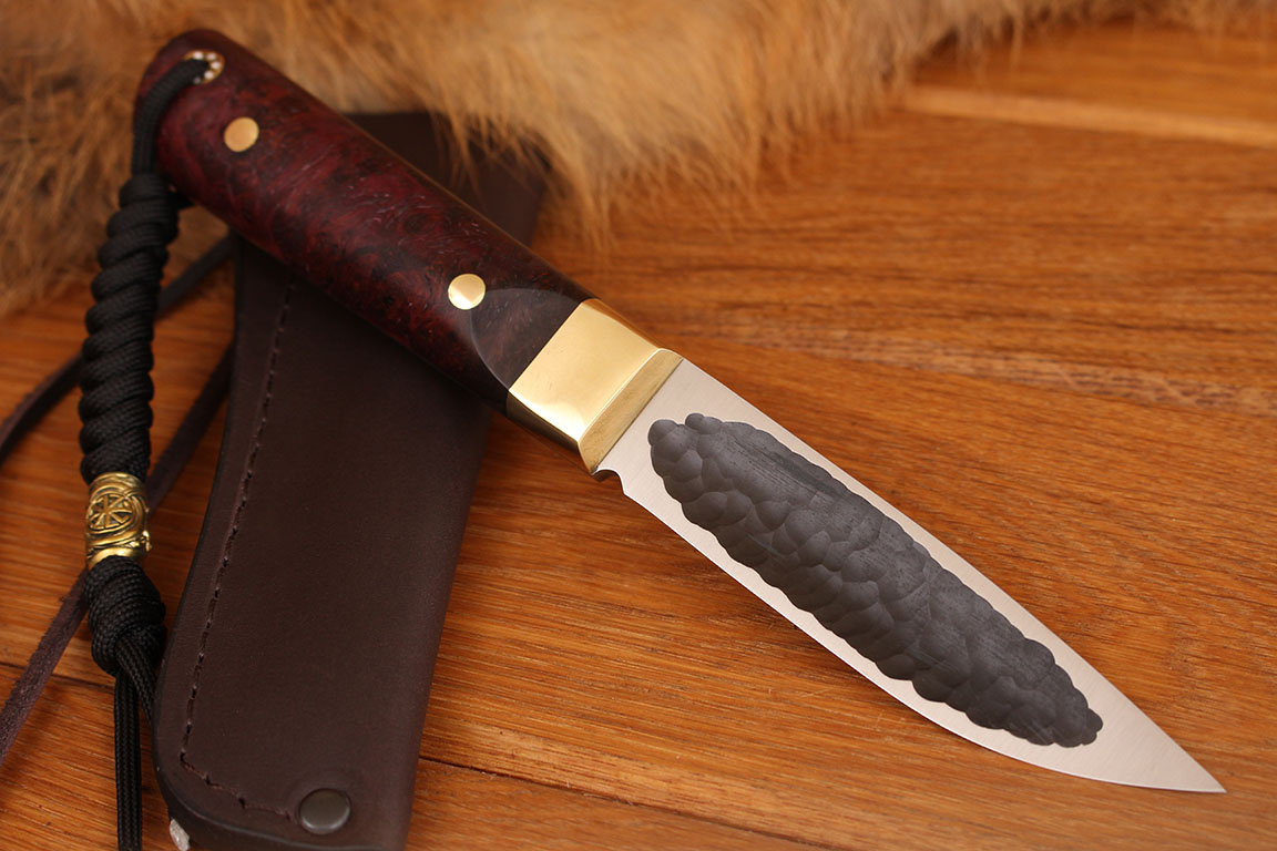 Северный нож малый, Bohler N690 фултанг, рукоять кап клена.